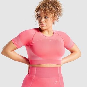Gymshark Ultra Seamless Crop Top pink